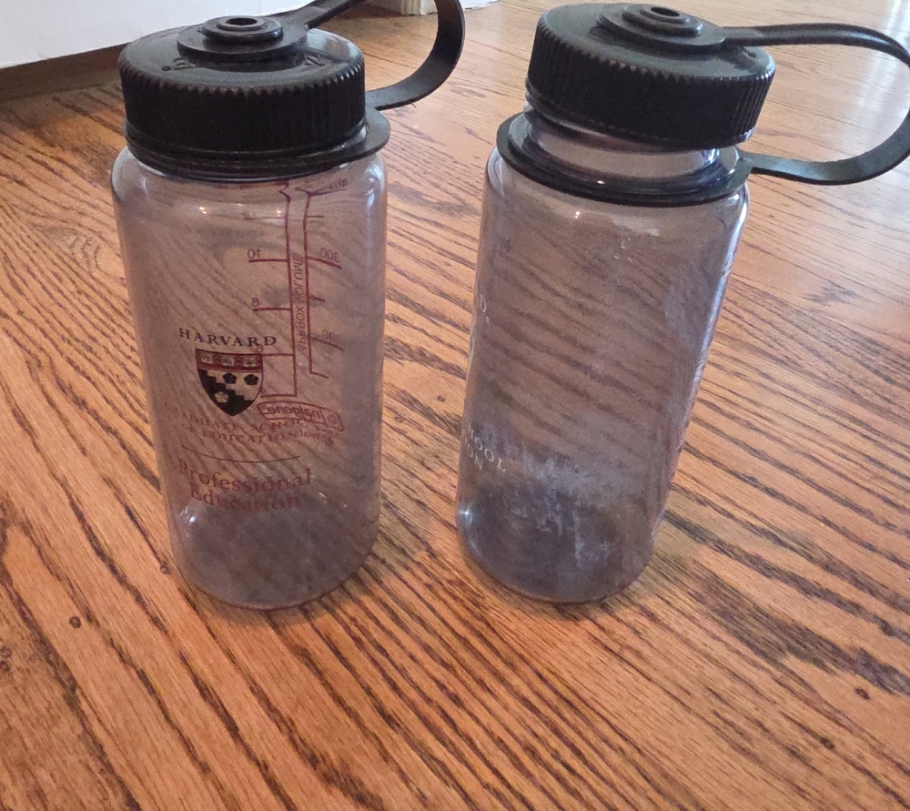 1 Harvard Branded Nalgene Gray Plastic Water Bottle with Black Lid